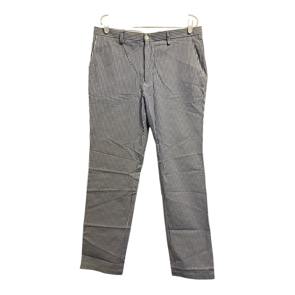 Vtg JCP Men 38x35 Blue Pinstripe 100% Cotton Seersucker Coastal Preppy Pants - Picture 1 of 8